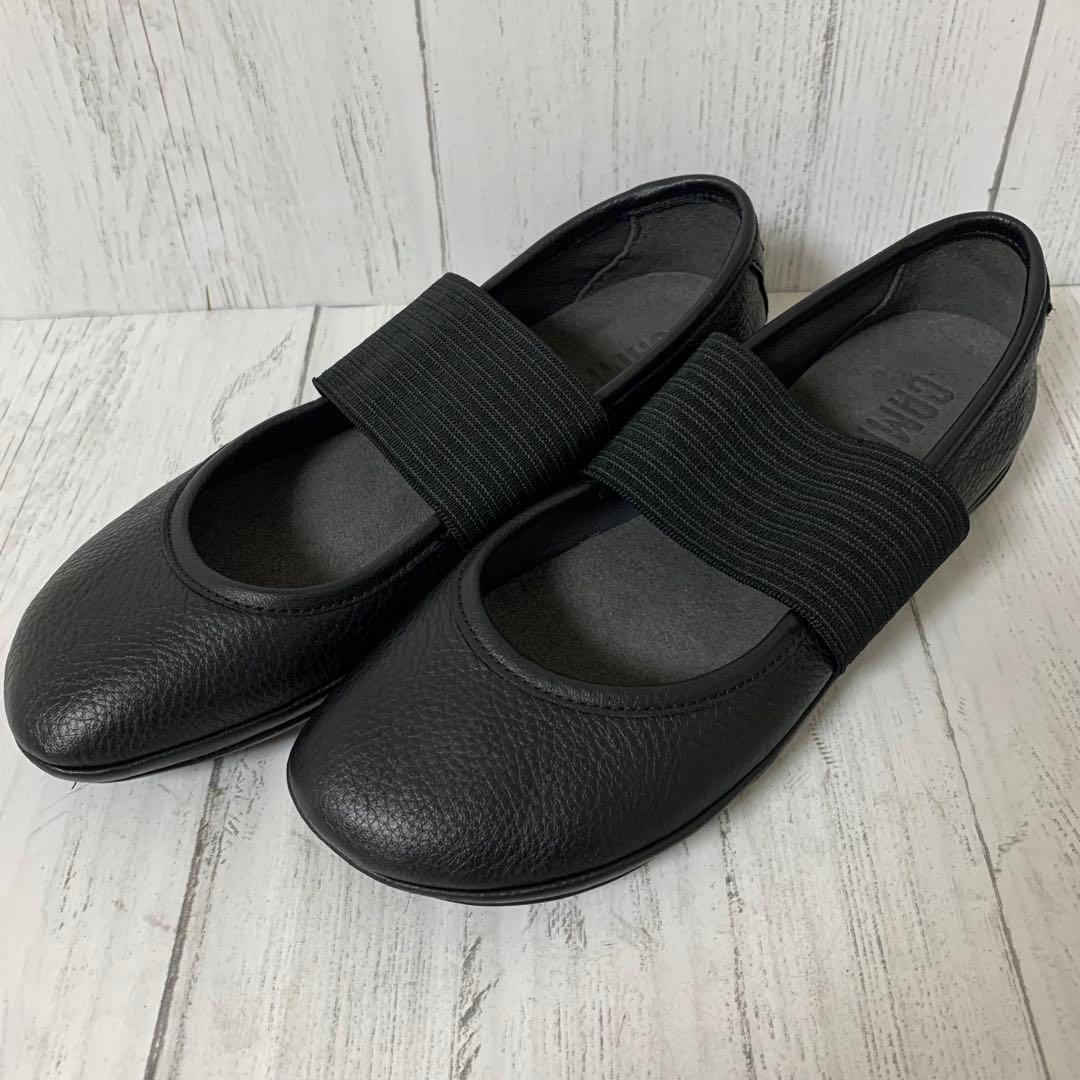 【超美品】Camperライトニナ フラットシューズ レザー36ブラック