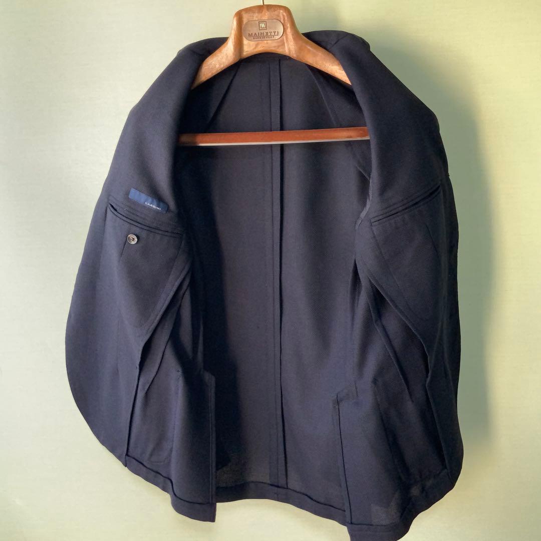 LARDINI ラルディーニ ウール ホップサック ジャケット 44ネイビー伊製