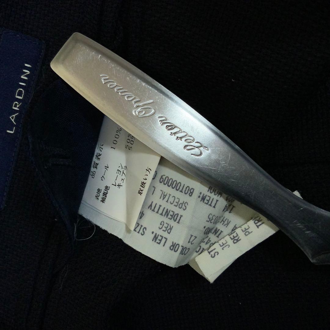 LARDINI ラルディーニ ウール ホップサック ジャケット 44ネイビー伊製