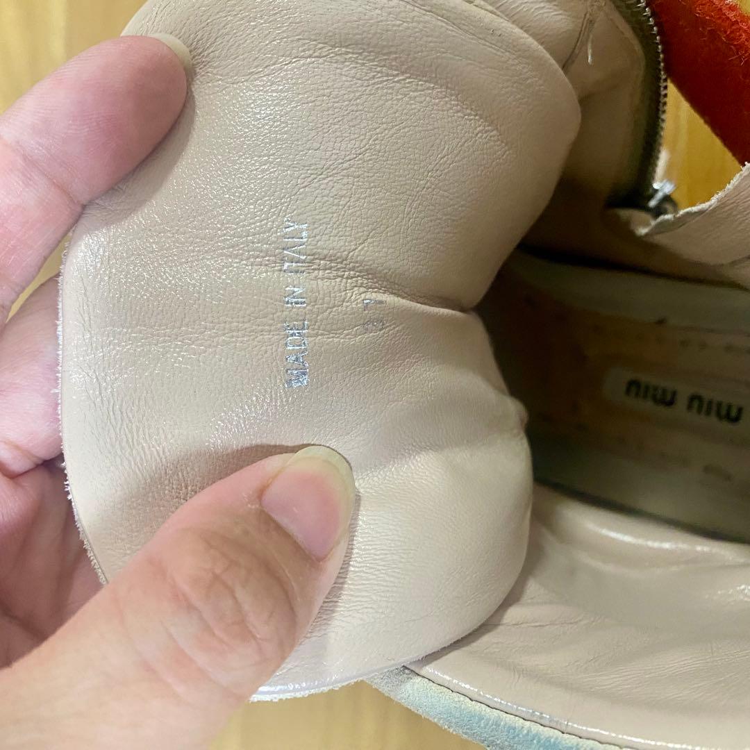 【miu miu ハイカットスニーカー ホワイト/レッド】