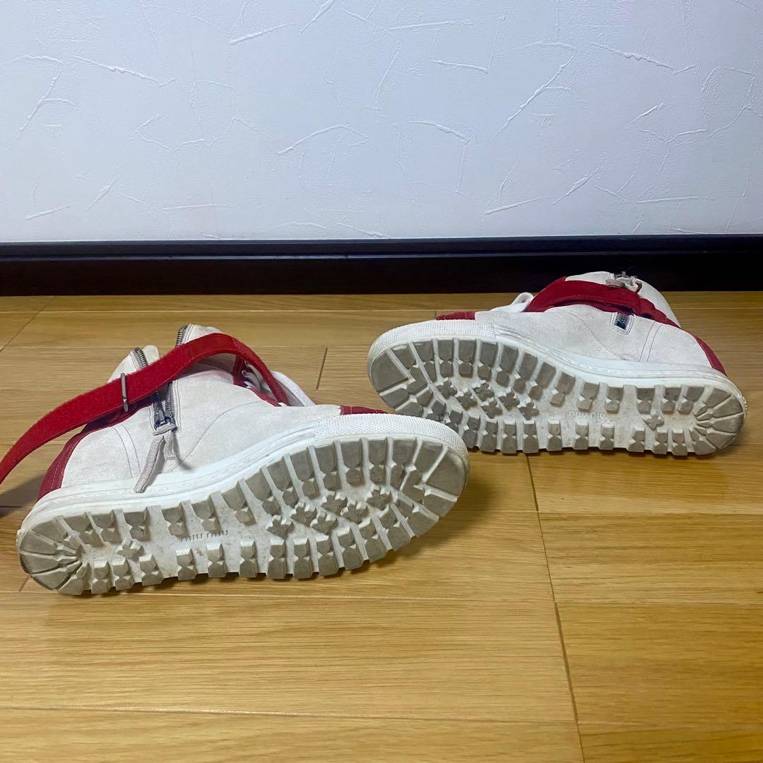 【miu miu ハイカットスニーカー ホワイト/レッド】