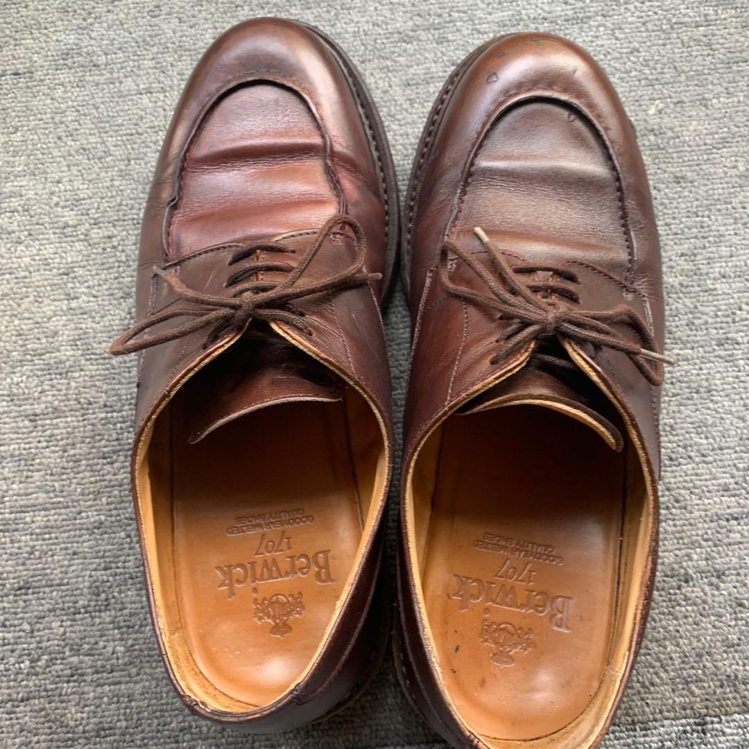 Berwick 707 ブラウンレザーシューズ　サイズ　25センチ　6.5インチ