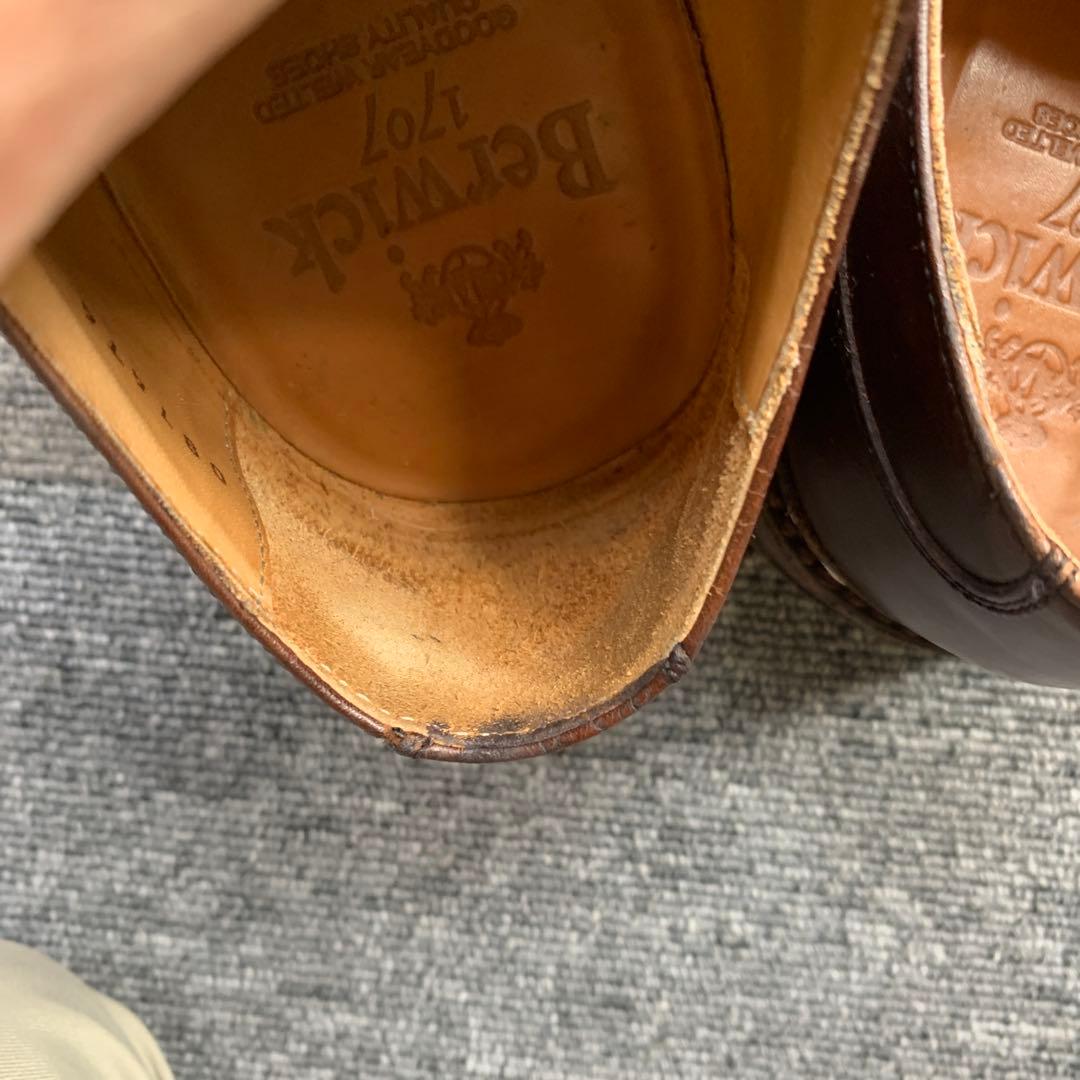 Berwick 707 ブラウンレザーシューズ　サイズ　25センチ　6.5インチ