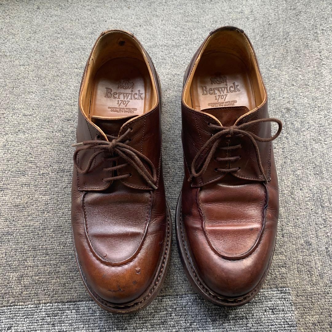 Berwick 707 ブラウンレザーシューズ　サイズ　25センチ　6.5インチ