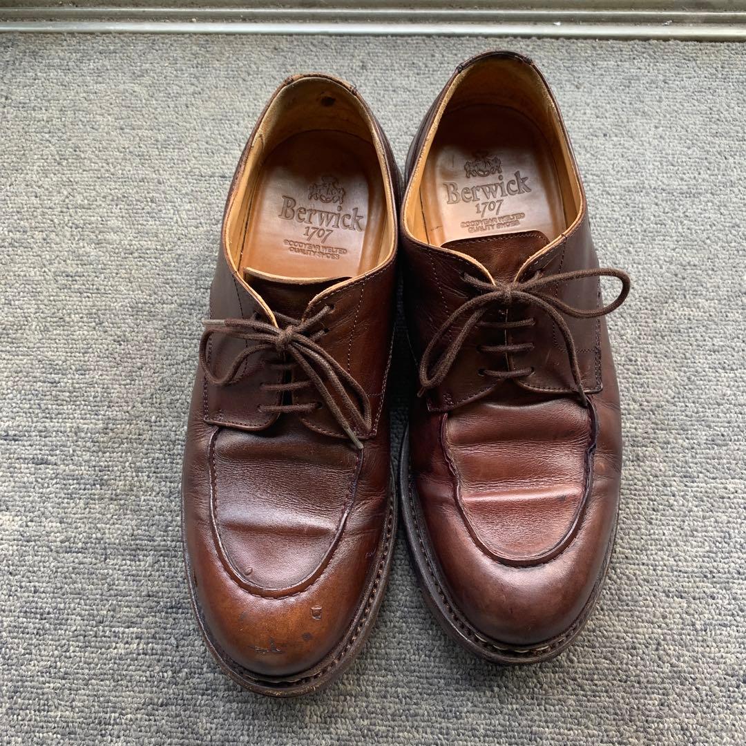 Berwick 707 ブラウンレザーシューズ　サイズ　25センチ　6.5インチ