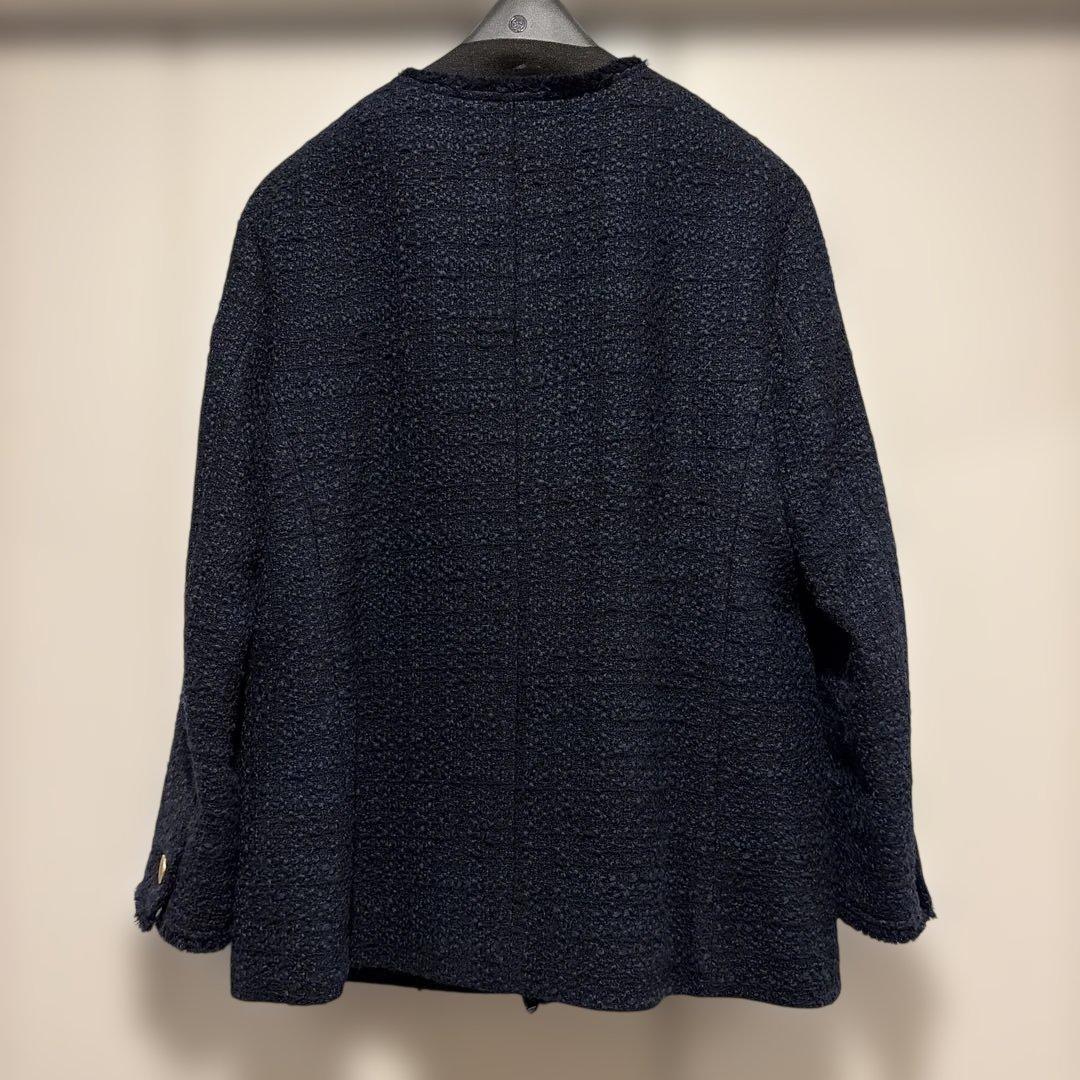 23区 GIOLICA ツイード ジャケット　38 ネイビー