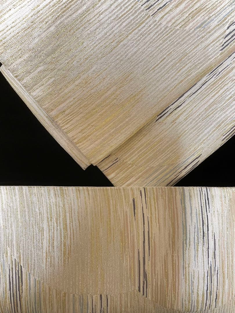 ♦️逸品　正絹　幾何学丸模様　洒落袋の作り帯