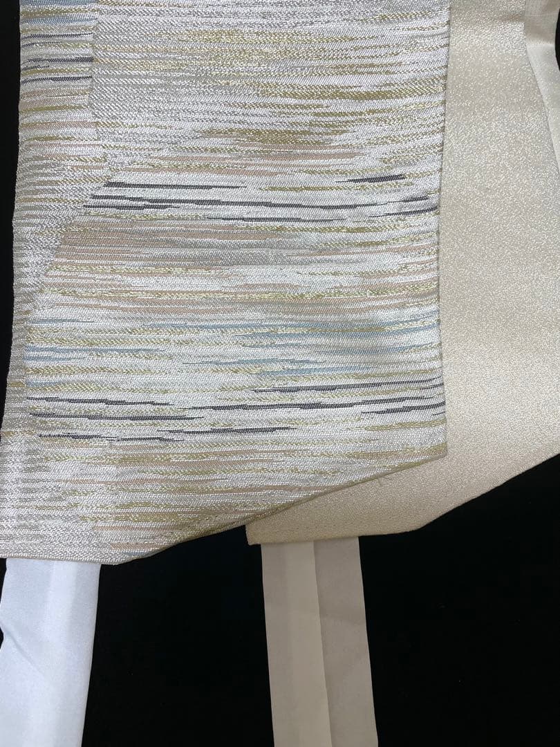 ♦️逸品　正絹　幾何学丸模様　洒落袋の作り帯