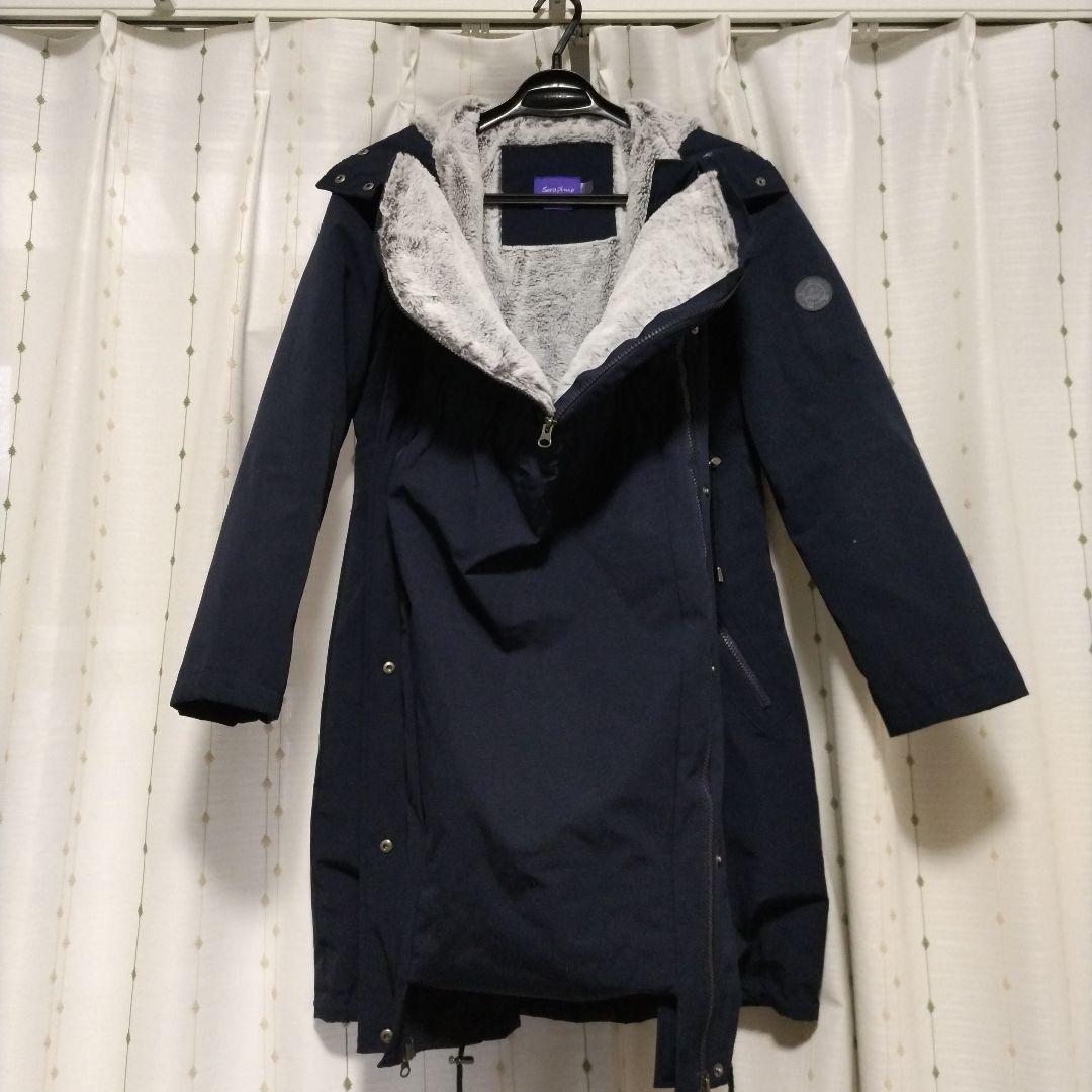 セラフィン Sサイズ 紺モッズコート フード付き（マタニティ抱っこ紐対応）