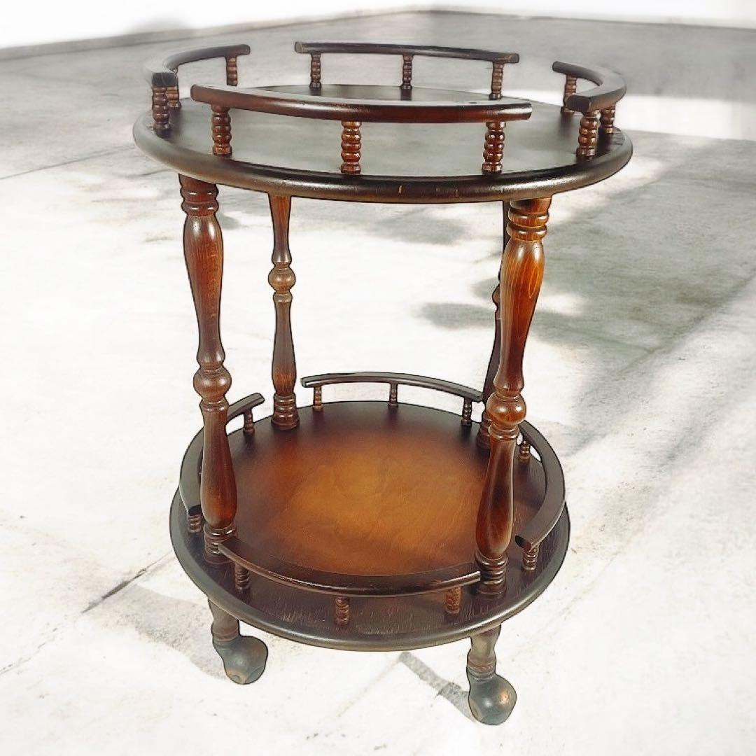 HR677 【レアデザイン】シャビー　古い飛騨産業　キッチンワゴン　テーブル