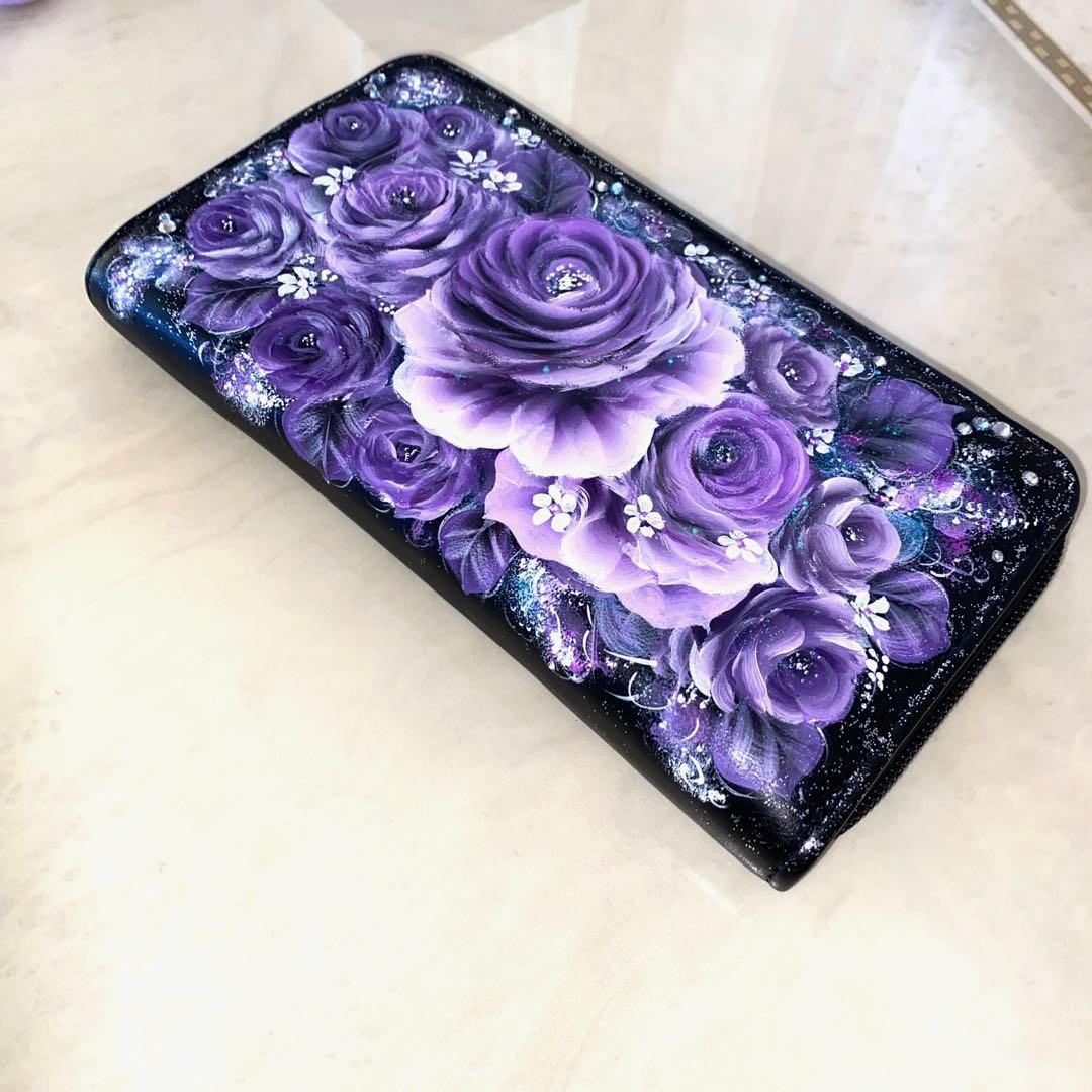 財布　ポット　ステンレスボトル　他　薔薇　手描き　トールペイント