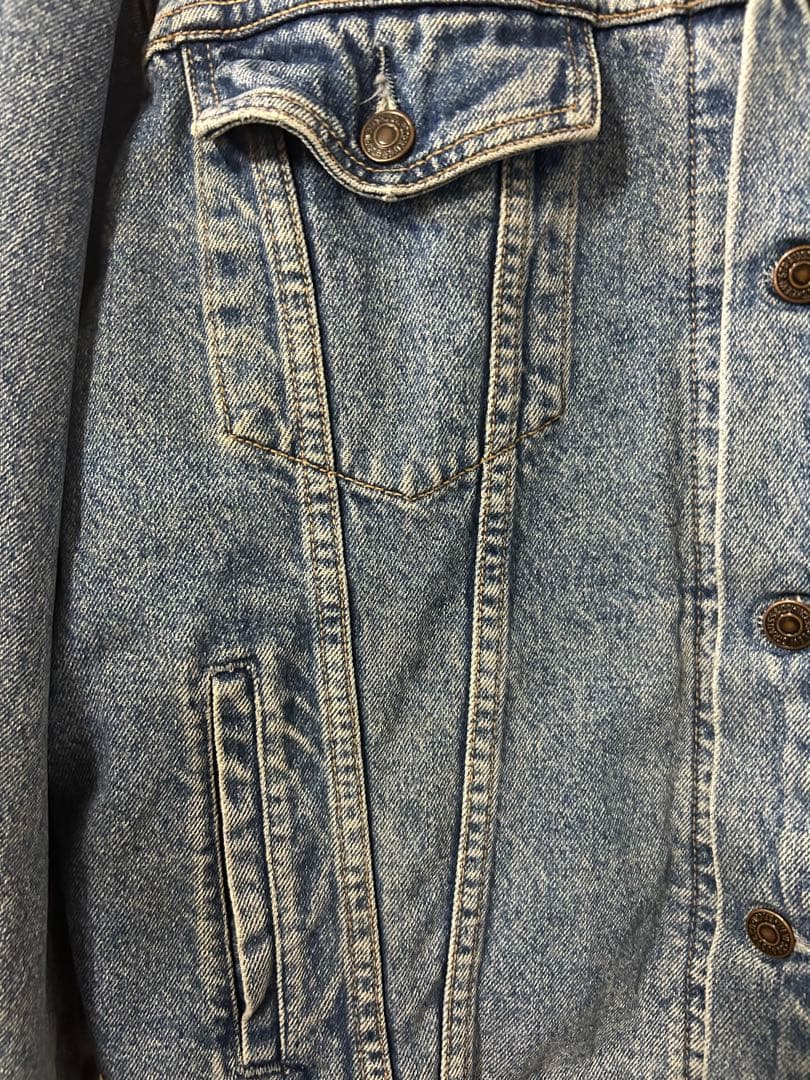 Levi's 80s 90sデニムジャケット ブランケット 革襟付き XL