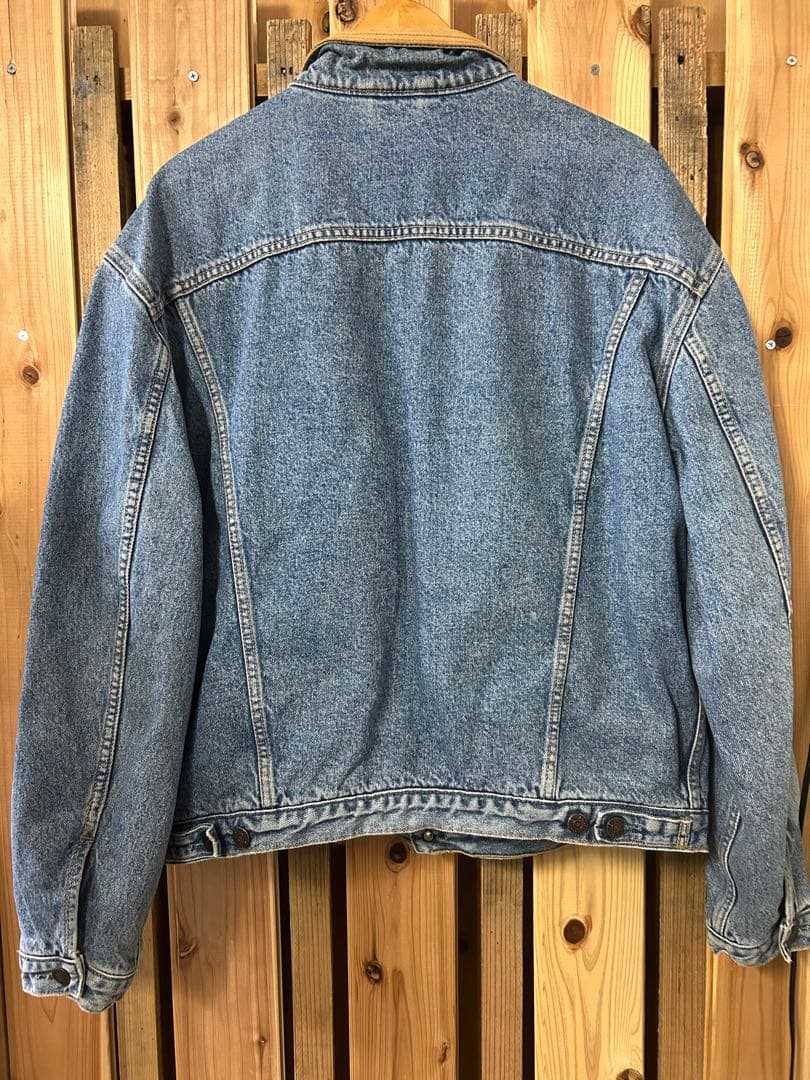 Levi's 80s 90sデニムジャケット ブランケット 革襟付き XL