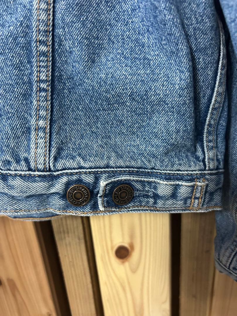Levi's 80s 90sデニムジャケット ブランケット 革襟付き XL
