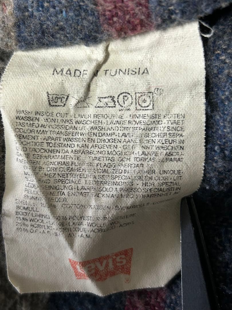 Levi's 80s 90sデニムジャケット ブランケット 革襟付き XL