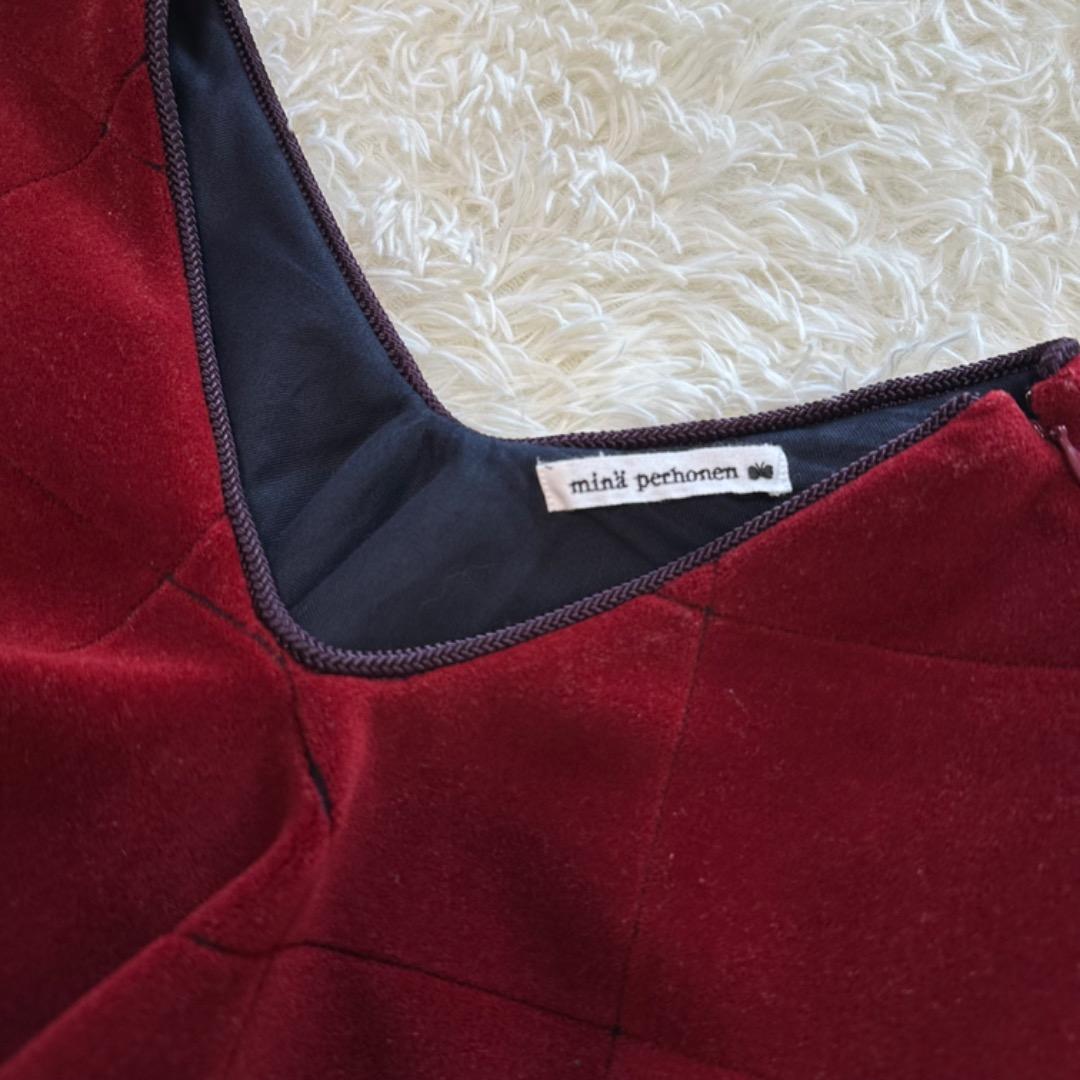 ミナペルホネン✨モスタイル ポンチョ ボルドー ワインレッド