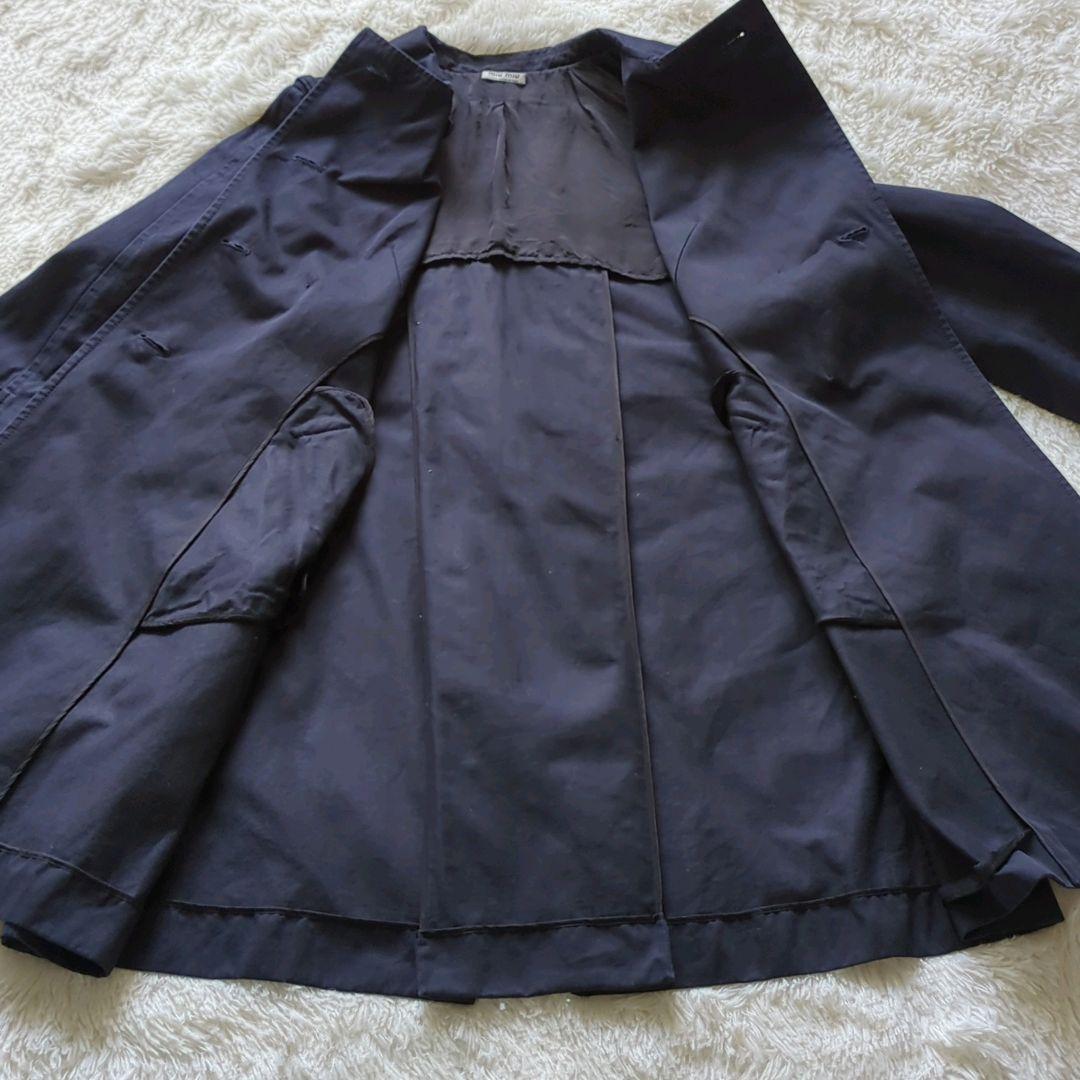 Miu Miu （ミュウミュウ）トレンチコート サイズ38　ネイビー　ベルト付