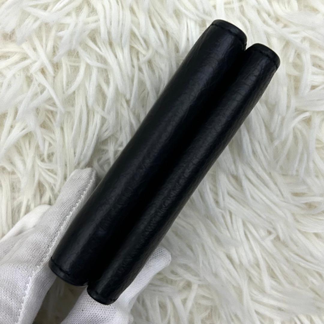 【極美品】BALENCIAGA ペーパーミニウォレット 三つ折り財布 ブラック