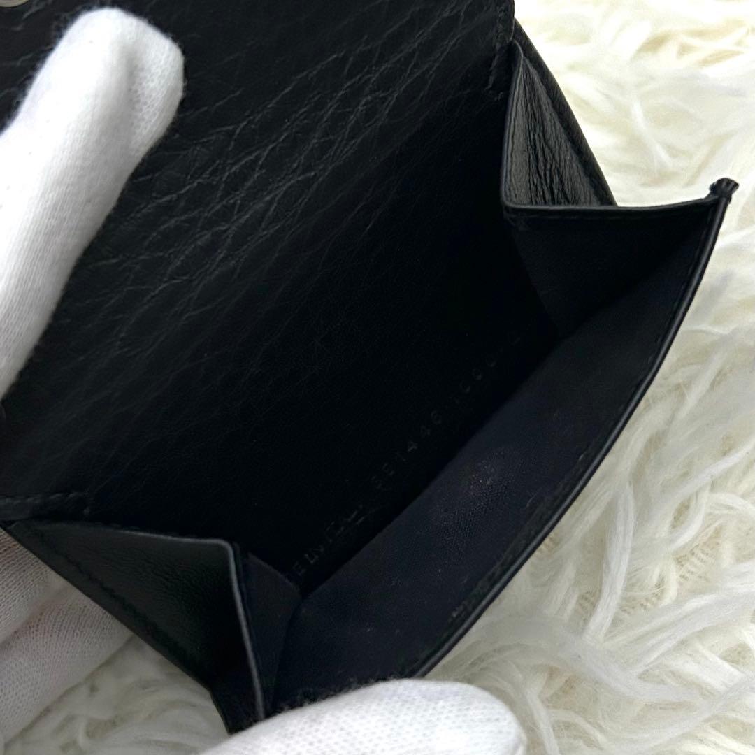 【極美品】BALENCIAGA ペーパーミニウォレット 三つ折り財布 ブラック