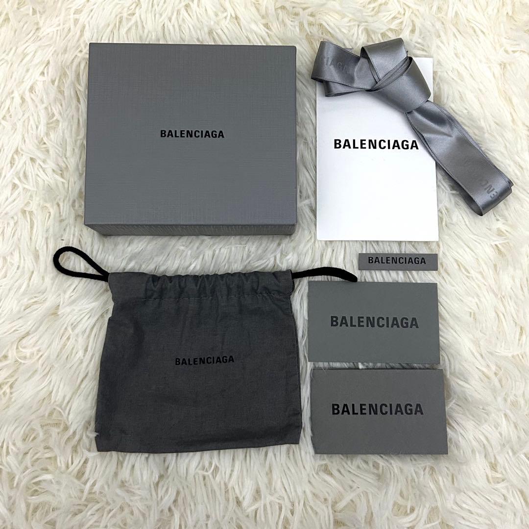 【極美品】BALENCIAGA ペーパーミニウォレット 三つ折り財布 ブラック