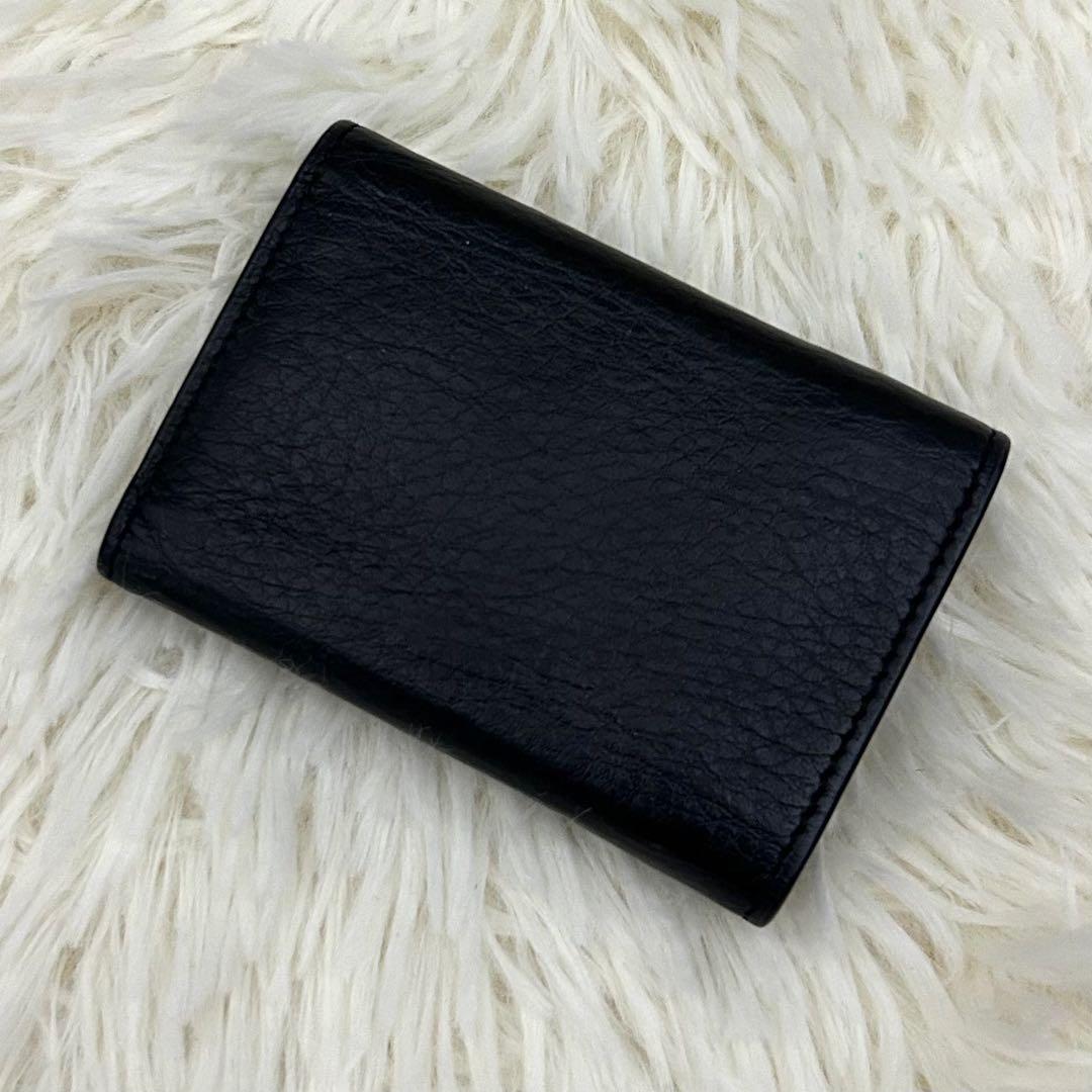 【極美品】BALENCIAGA ペーパーミニウォレット 三つ折り財布 ブラック