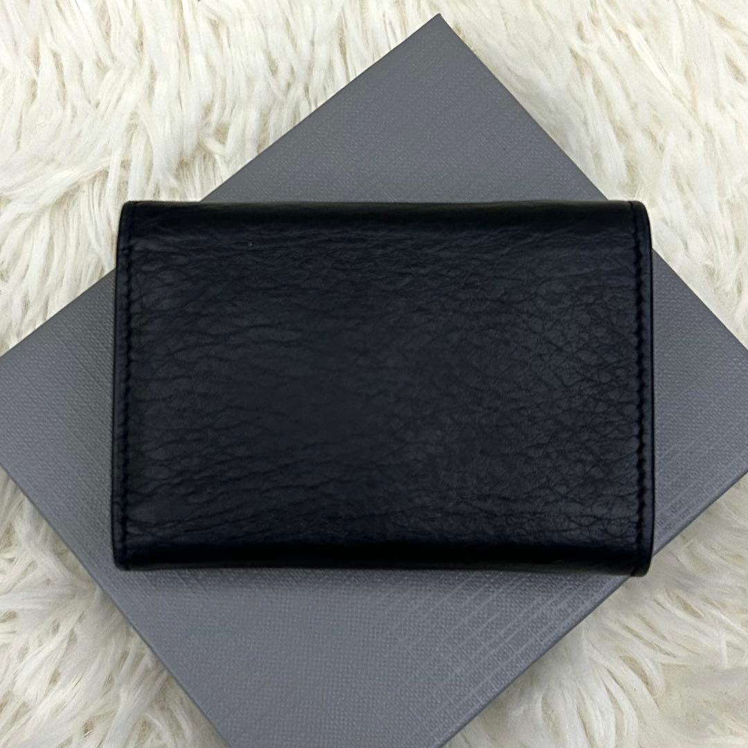 【極美品】BALENCIAGA ペーパーミニウォレット 三つ折り財布 ブラック