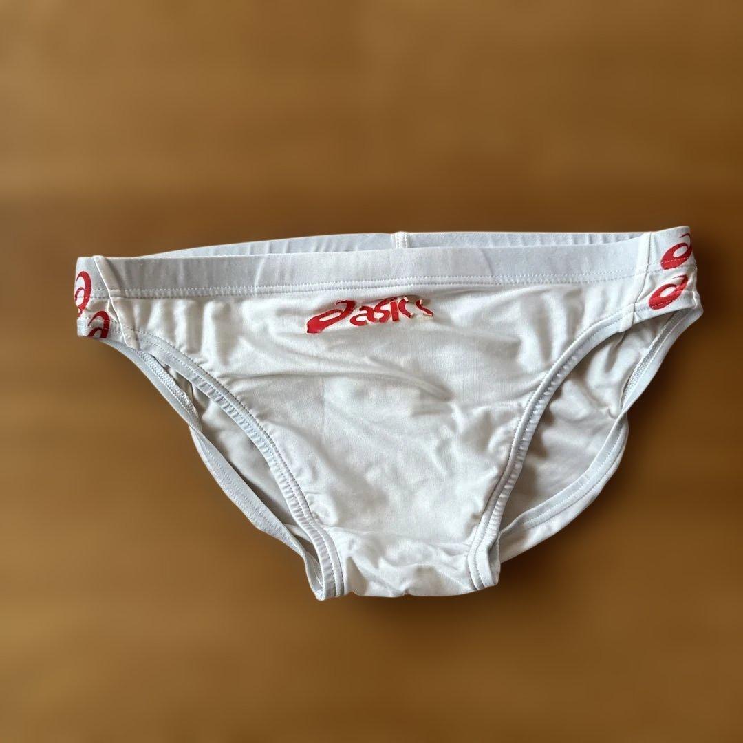 I*o様 メンズ　競泳水着　着用注意　レア　白　アシックス　p2？