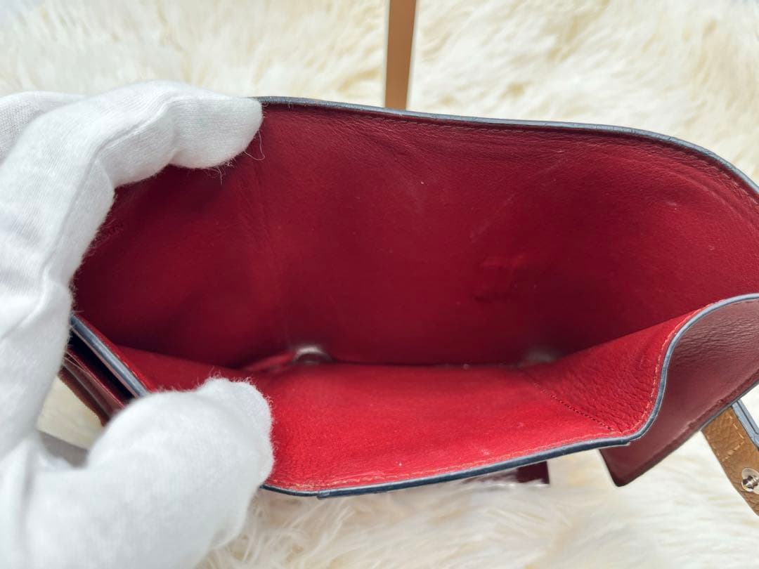 ✨美品✨ロエベ　三つ折り財布　トライフォールドウォレット　ブラウン　アナグラム