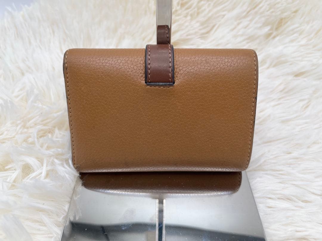 ✨美品✨ロエベ　三つ折り財布　トライフォールドウォレット　ブラウン　アナグラム