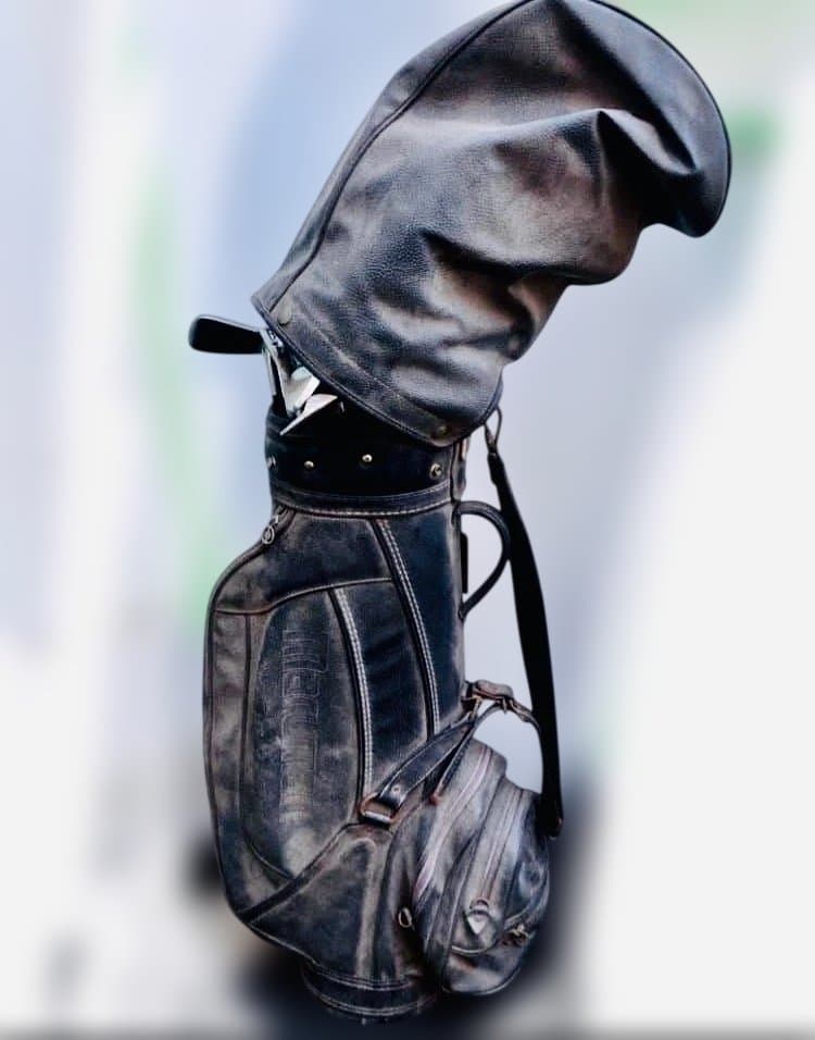 【ビンテージ】良好　ゴルフバッグ　MARUMAN レザー キャディバッグ 黒