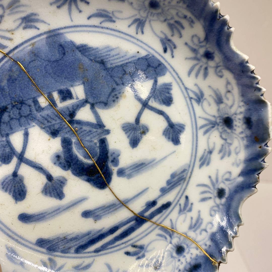 古伊万里　江戸中後期　染付皿6枚　タトヒサ　東さ7-0204①