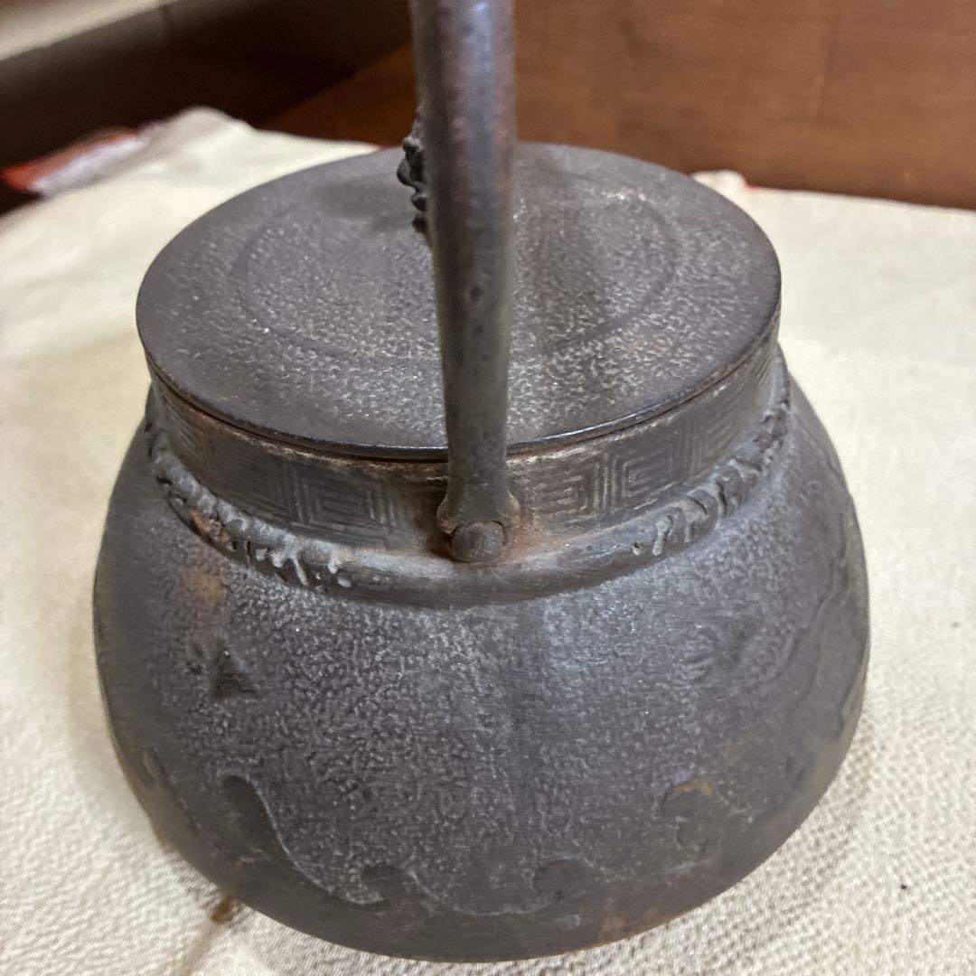 茶道具　アンティーク／南部鉄器　鳳文堂造　南蛮船と波千鳥(^^)