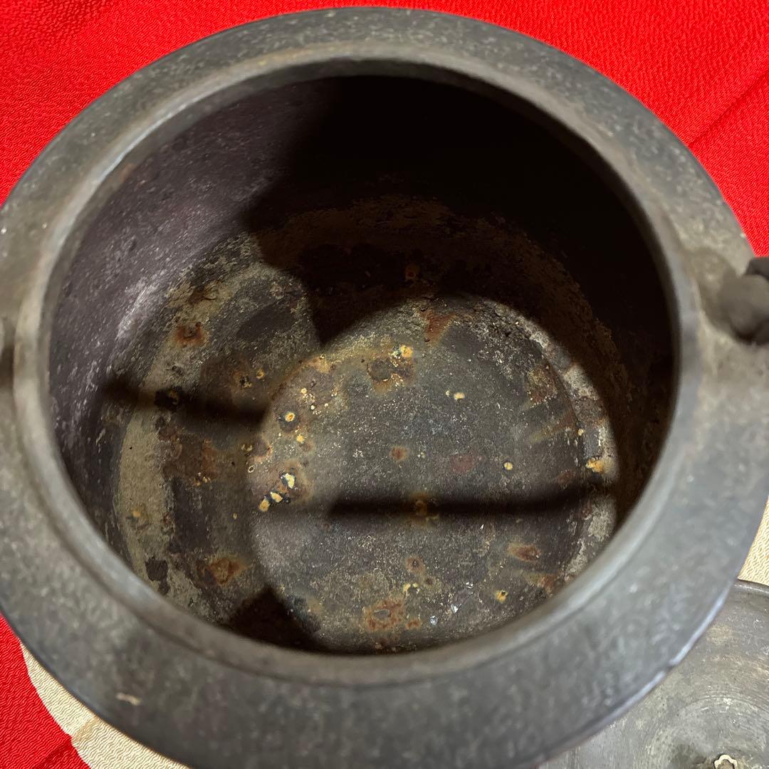 茶道具　アンティーク／南部鉄器　鳳文堂造　南蛮船と波千鳥(^^)