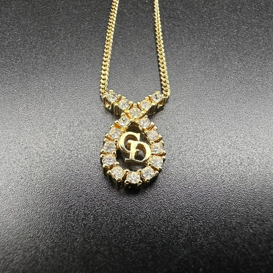 未使用級✨　Dior　ネックレス　CD ロゴ　ラインストーン　希少　1585