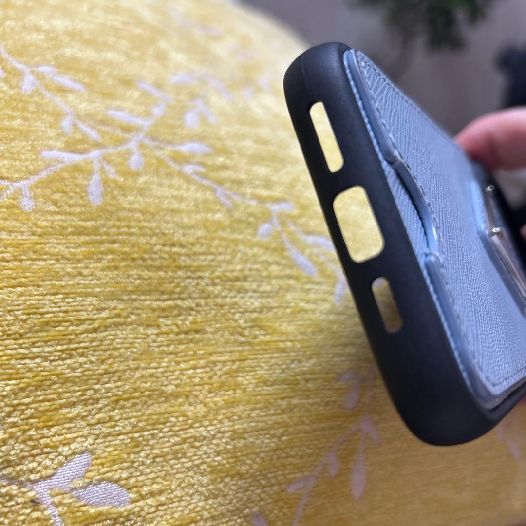 PRADA サフィアーノ iPhone14pro ケース ライトブルー