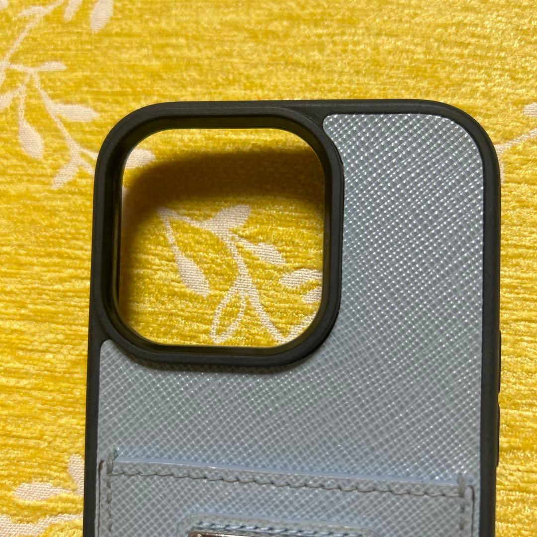 PRADA サフィアーノ iPhone14pro ケース ライトブルー