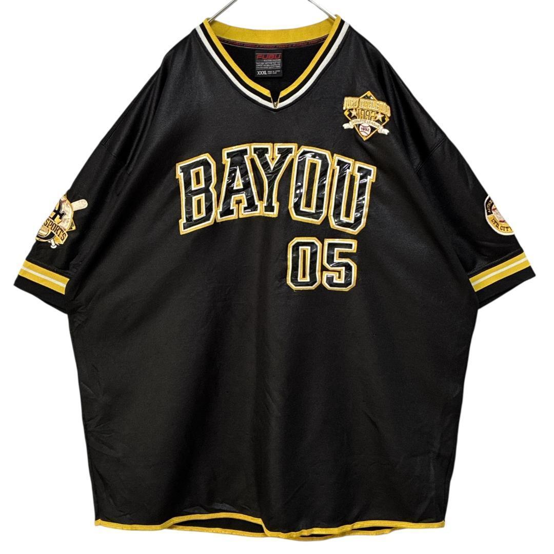 FUBU フブ ユニフォーム ゲームシャツ 刺繍ロゴ 黒 3XL ヒップホップ