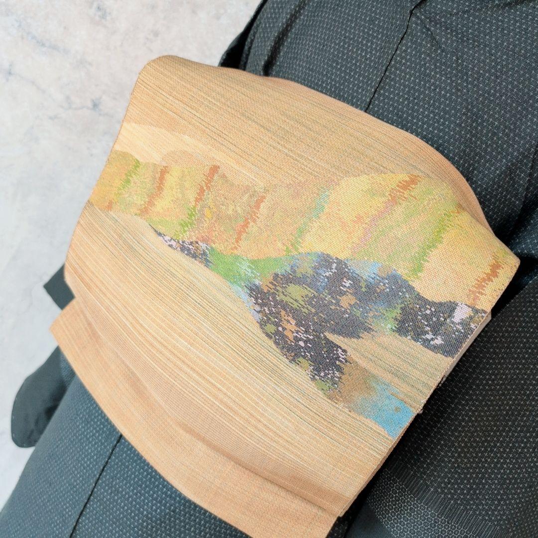 単衣　紬　着物　小紋　フルセット　正絹　深緑　F5