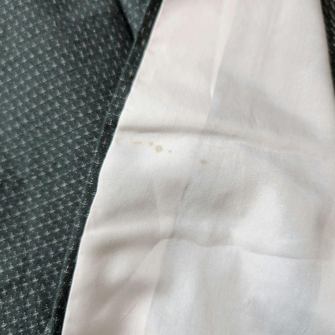 単衣　紬　着物　小紋　フルセット　正絹　深緑　F5