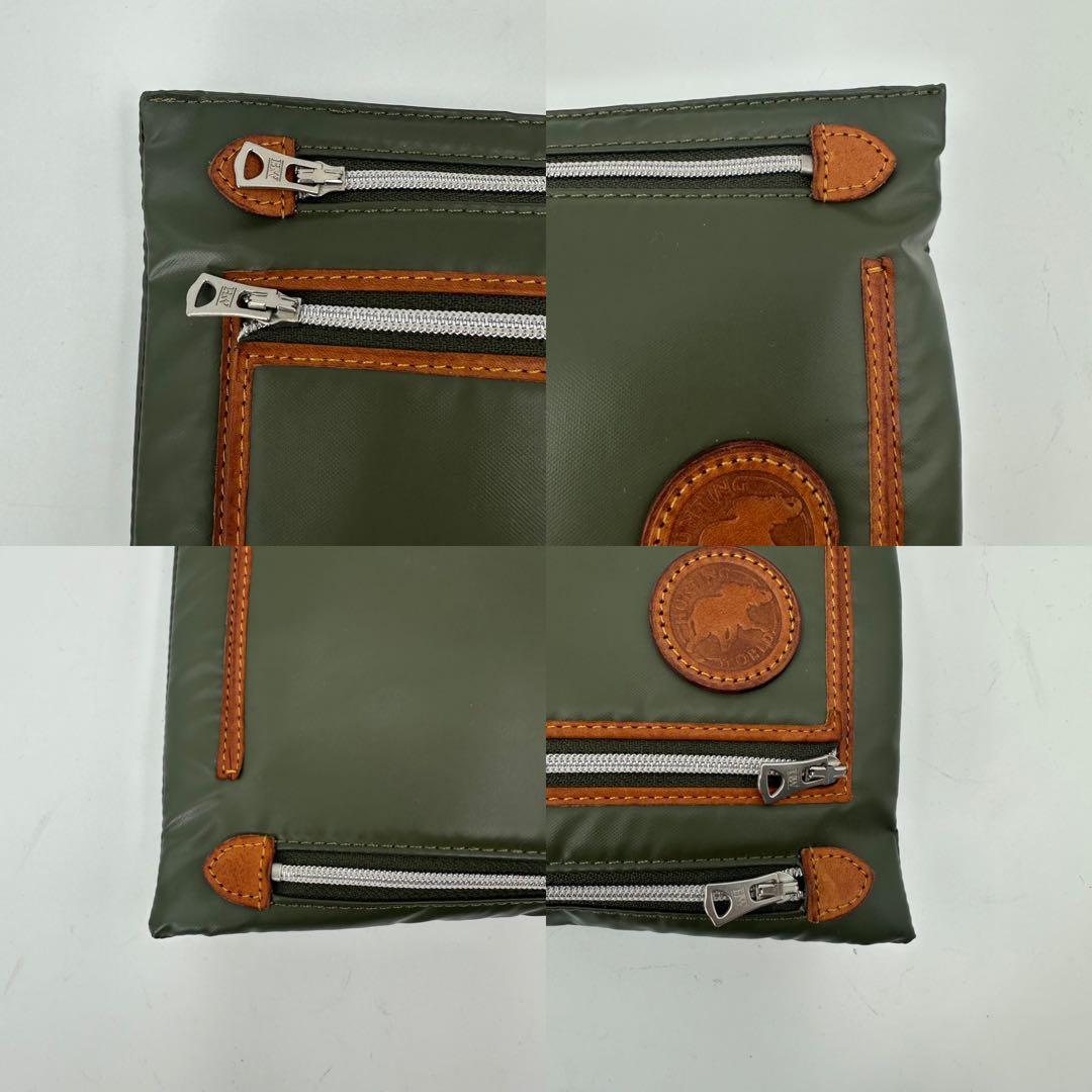 美品 希少　ハンティングワールド オフロードライン マルチポーチ　緑　カーキ