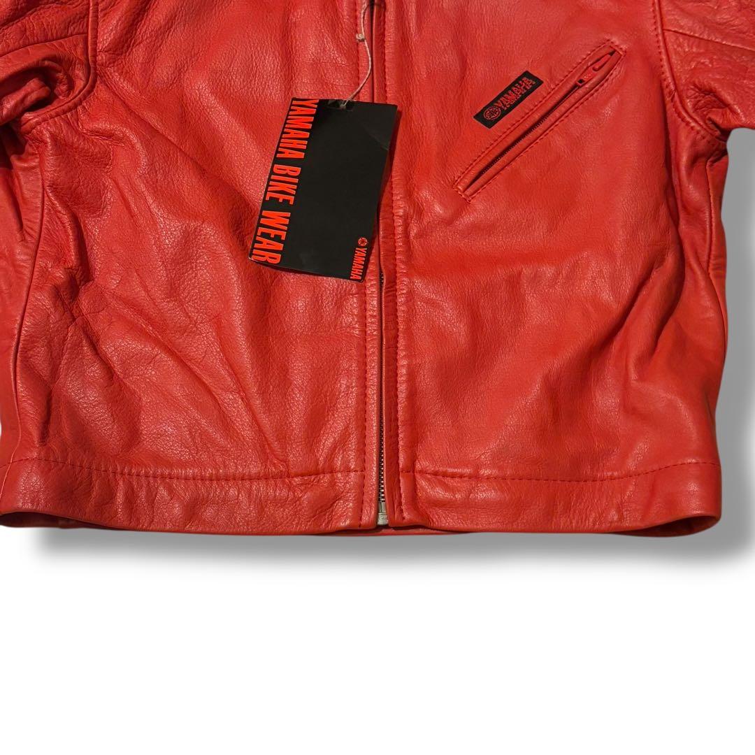 希少 YAMAHA ヤマハ レーシング レザースーツ つなぎ 牛革 赤黒 L