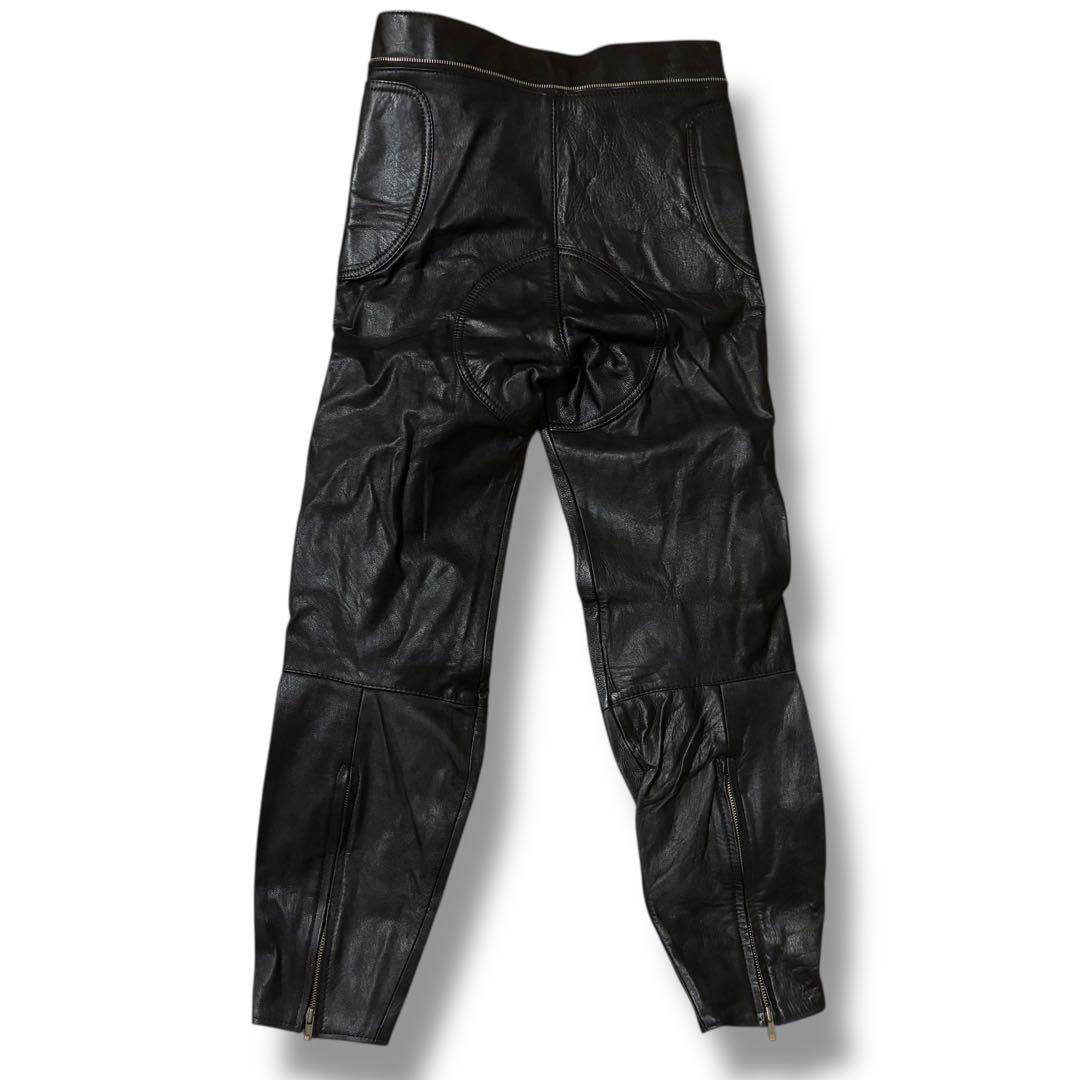 希少 YAMAHA ヤマハ レーシング レザースーツ つなぎ 牛革 赤黒 L