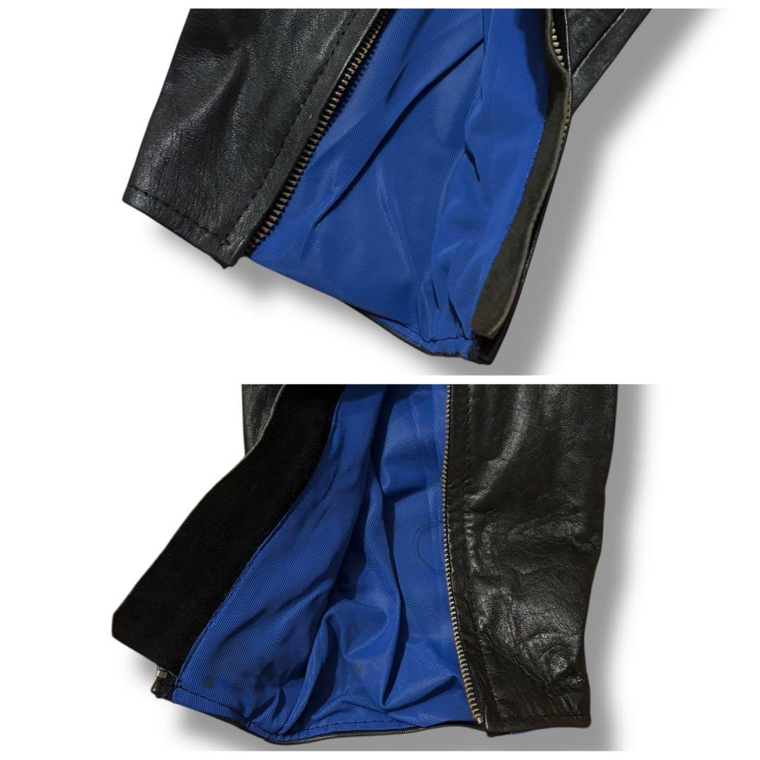 希少 YAMAHA ヤマハ レーシング レザースーツ つなぎ 牛革 赤黒 L