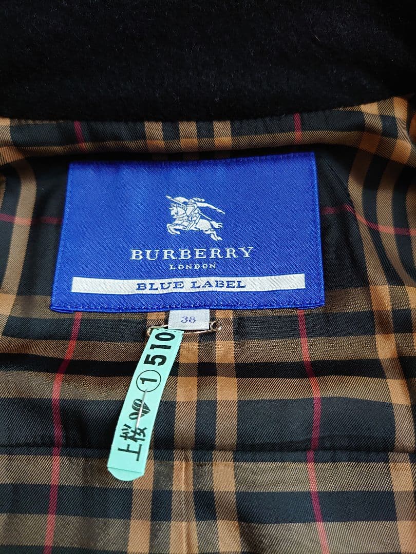 バーバリー ブルーレーベル　コート　ブラック　38 カシミヤ混 アンゴラ