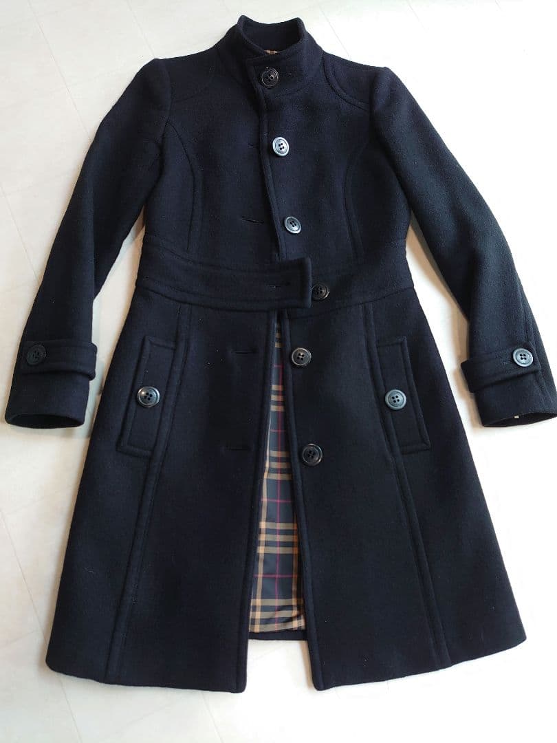 バーバリー ブルーレーベル　コート　ブラック　38 カシミヤ混 アンゴラ
