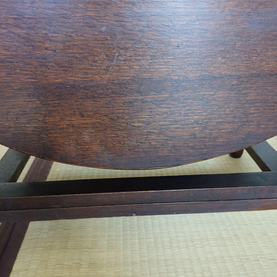 木製 ダークブラウン ねじり脚　ゲートレッグテーブル　バタフライテーブル