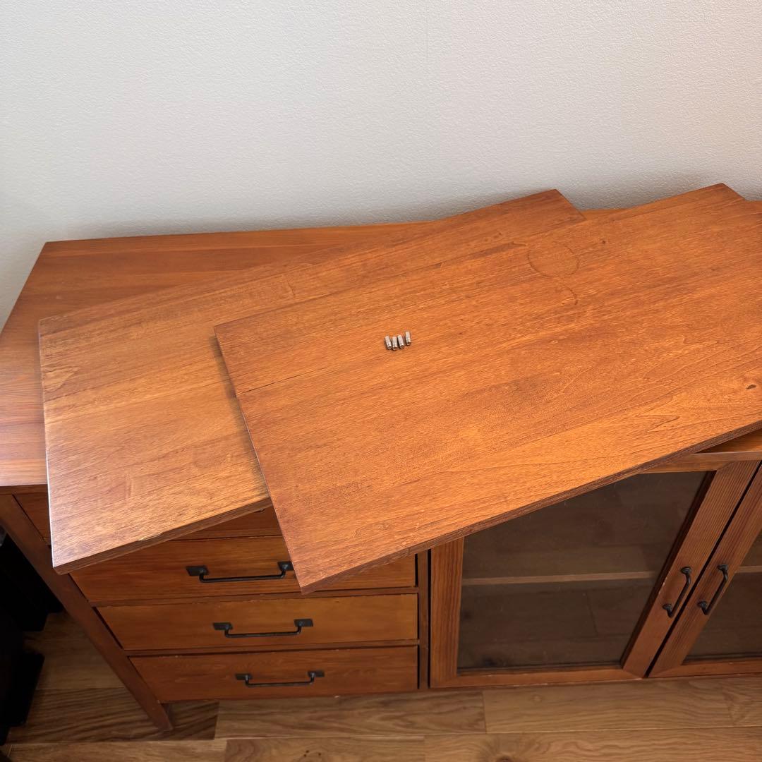 大*魂様 ビンテージ風サイドボード/ガラス扉キャビネット/テレビ台/ B-Com