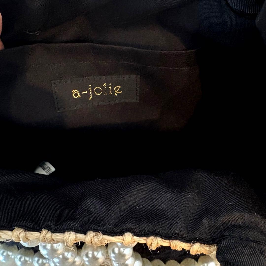 【美品】a-jolie パール　サングラス　カゴバッグ　ハンドメイド　アジョリー