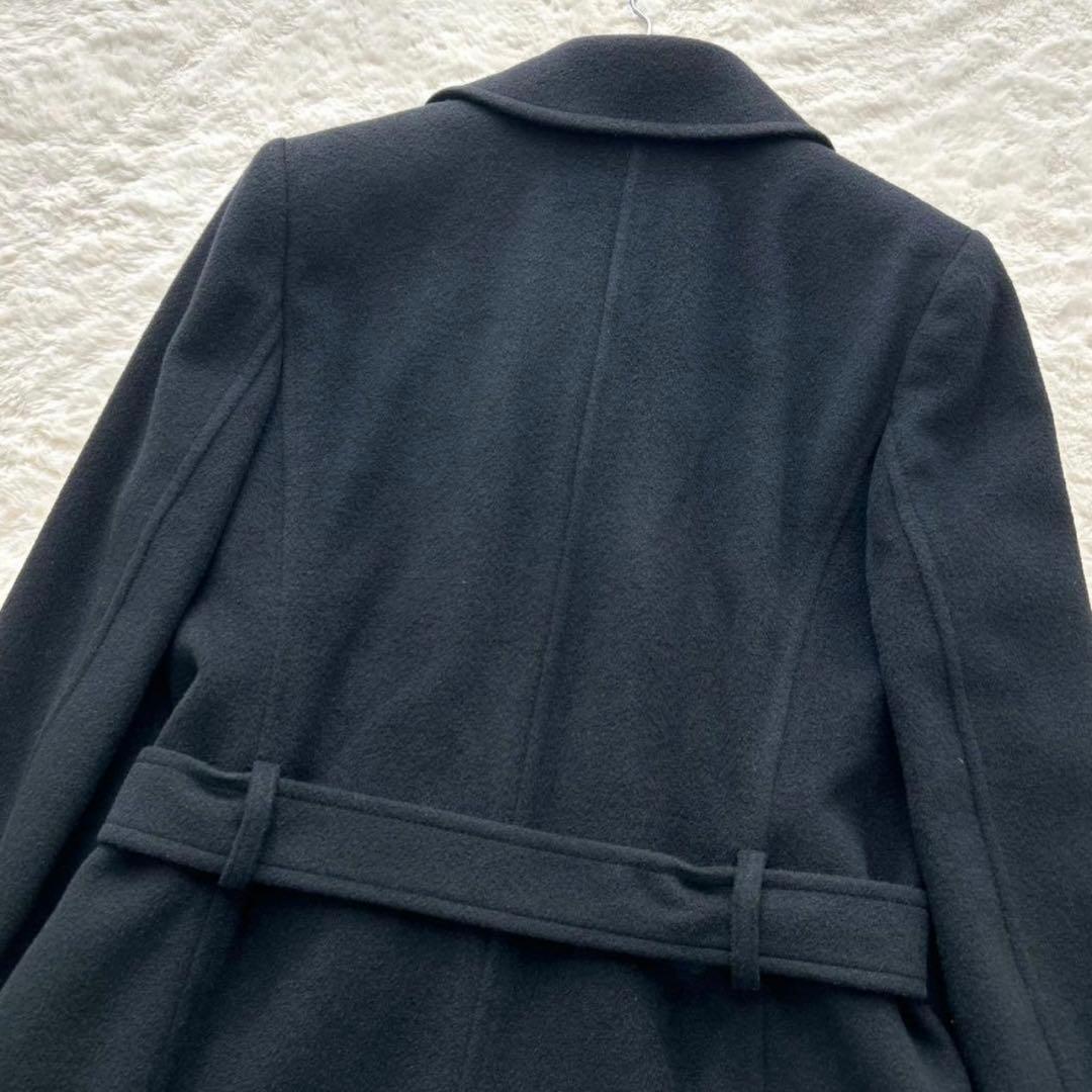 【美品✨】BURBERRYLONDON Pコート　アンゴラ ノバチェック 黒38