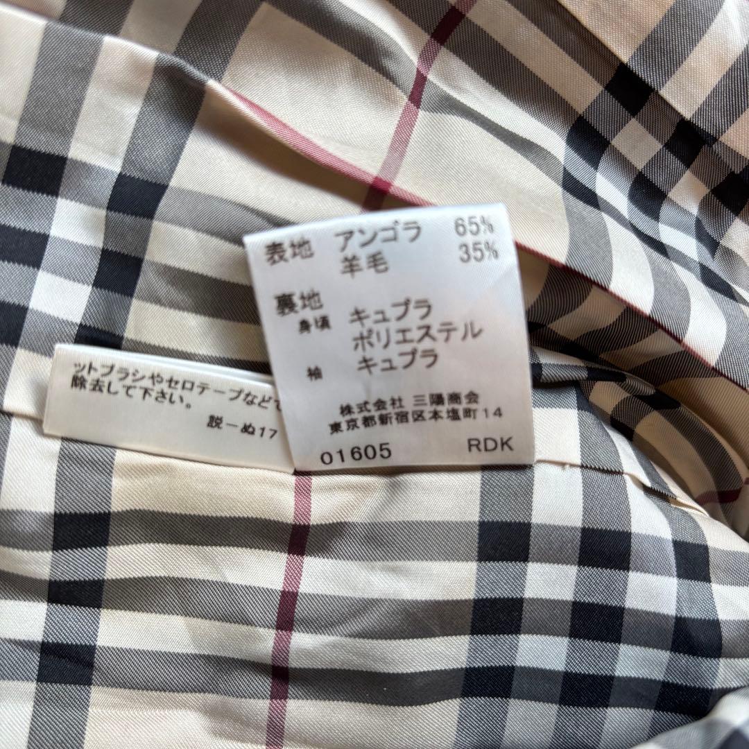 【美品✨】BURBERRYLONDON Pコート　アンゴラ ノバチェック 黒38